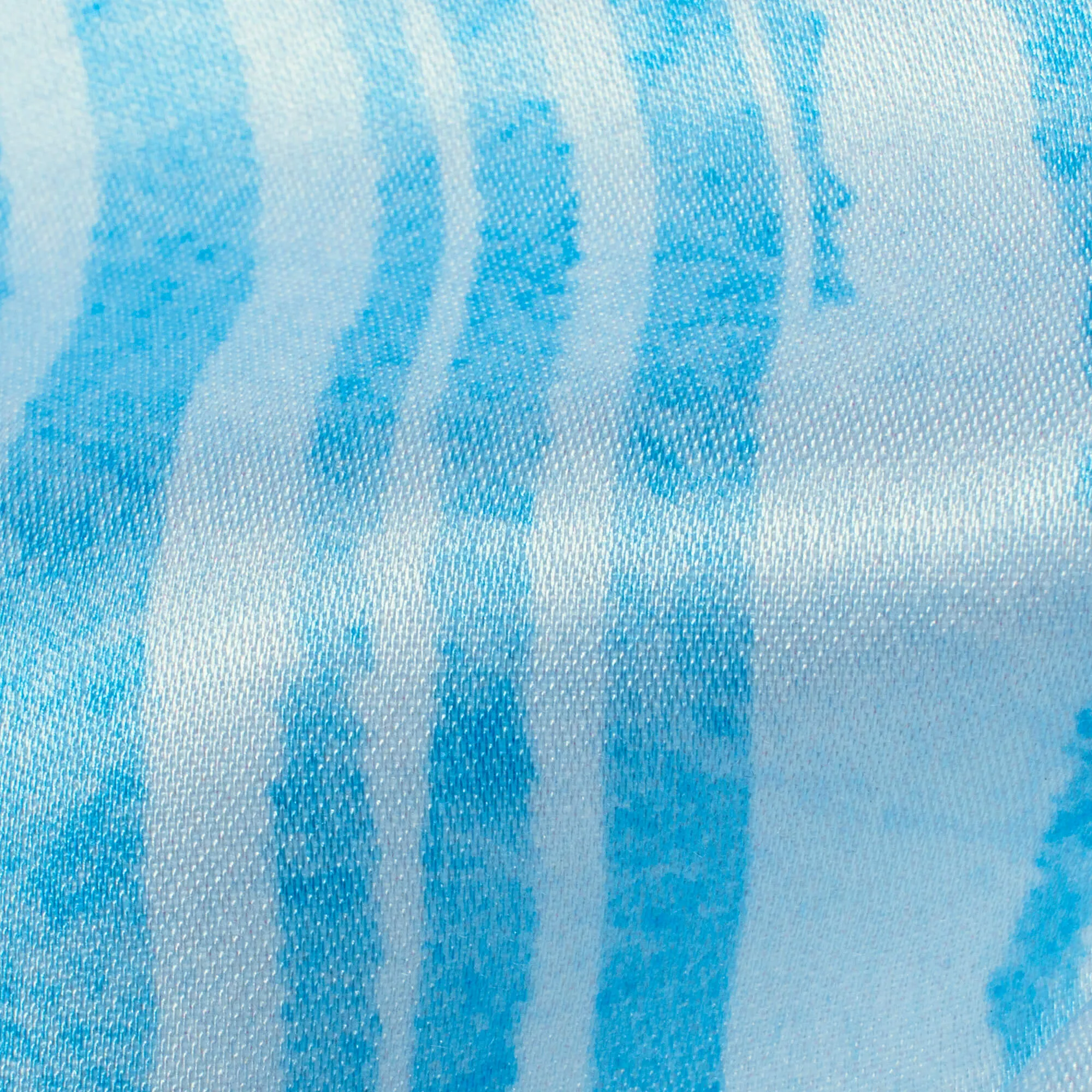Baby Blue And White Abstract Pattern Digital Print Crepe Silk Fabric