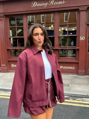 Back To School Joskaa Vintage Solid Color Long Sleeved Women's Jackets Pocket Lapel Zipper Blazer Coats 2024 New Autumn Winter Lady Warm Outerwears