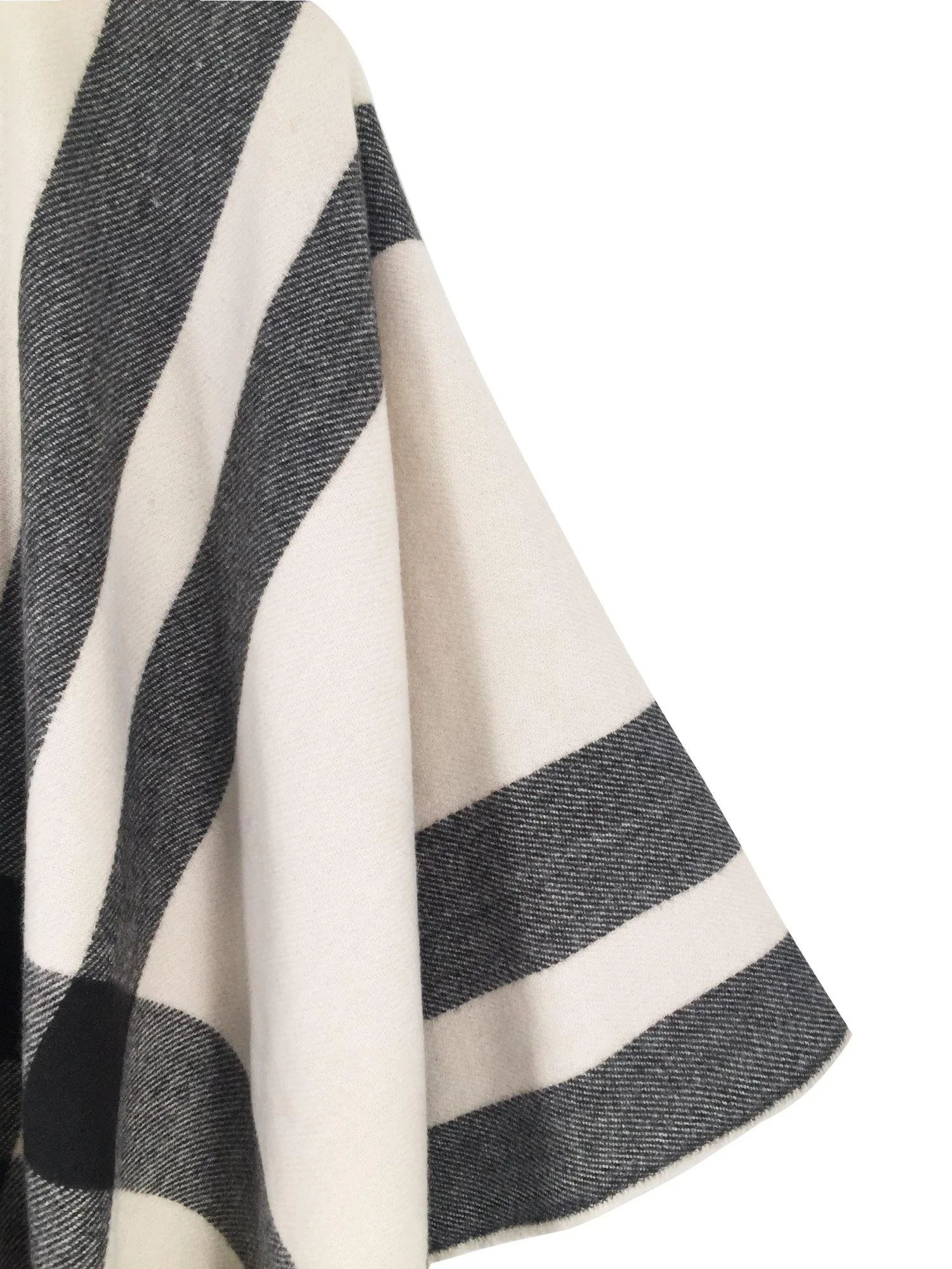 Beige Check Warm Shawl Wrap