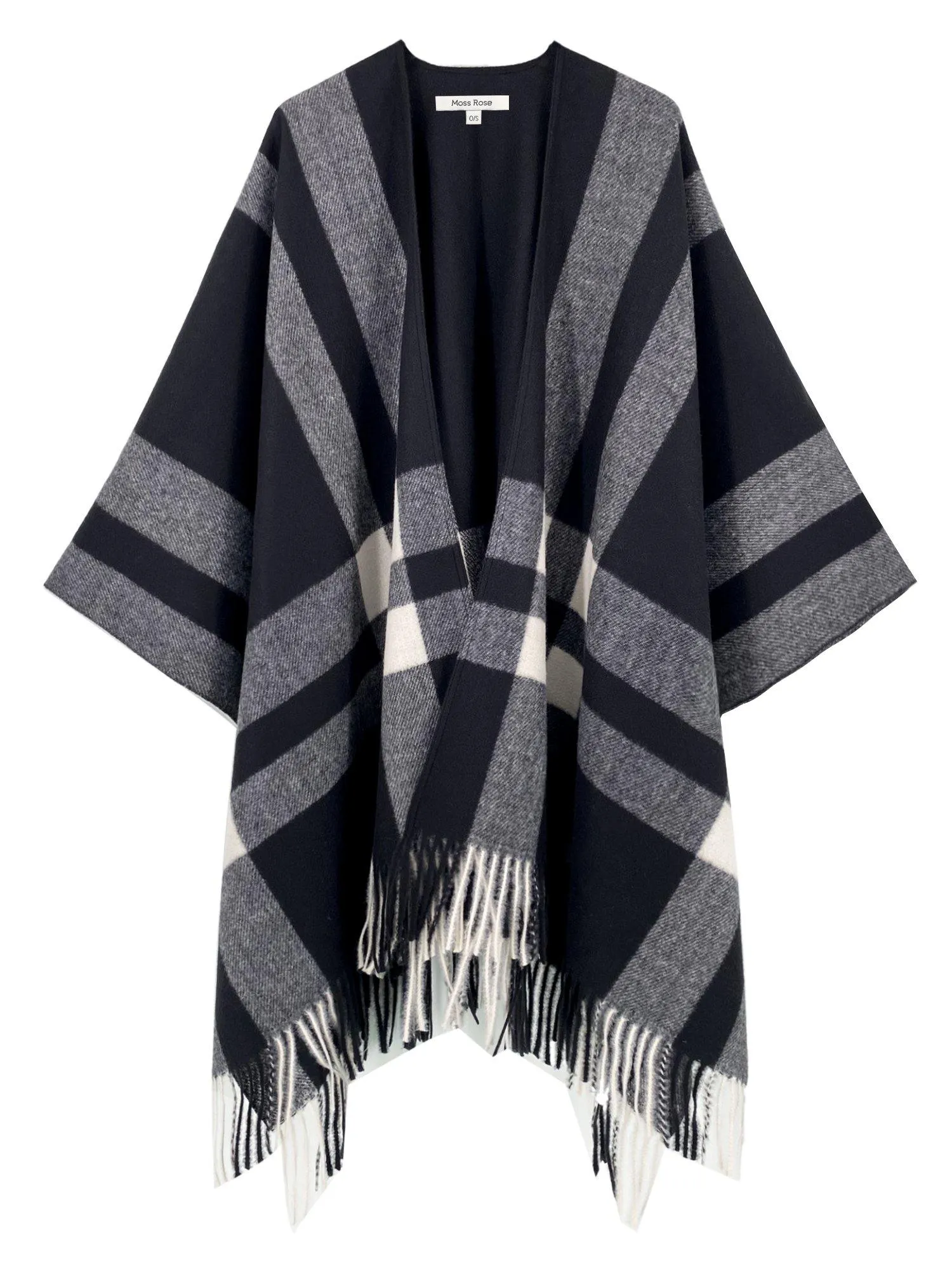Black Check Warm Shawl Wrap