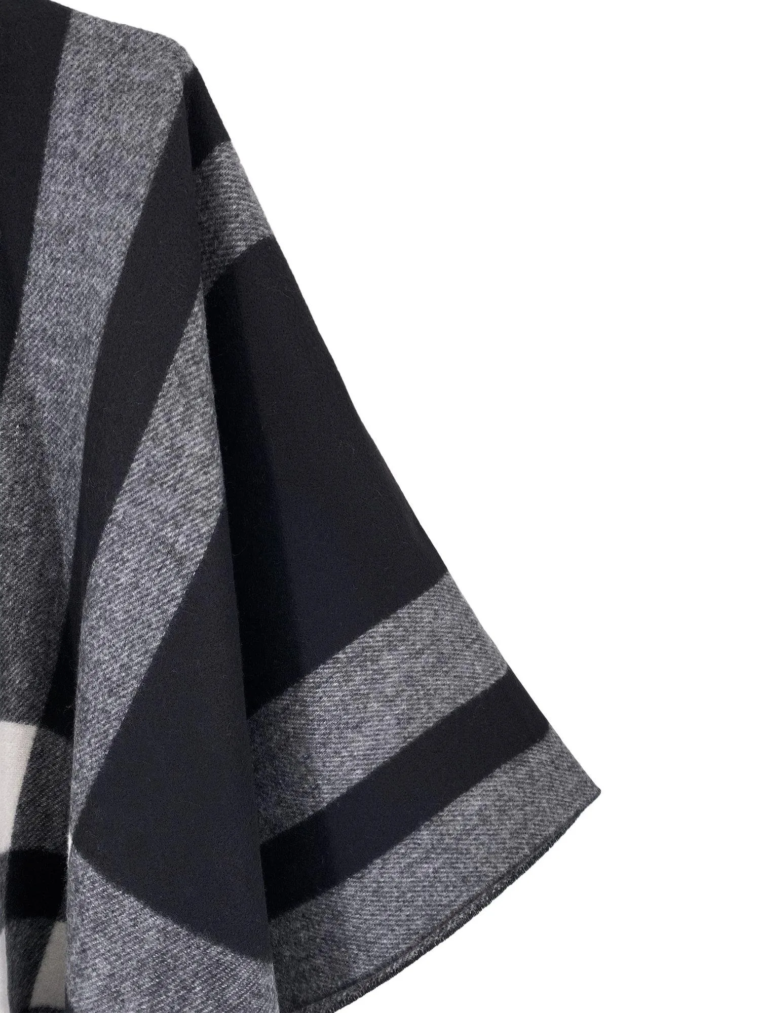 Black Check Warm Shawl Wrap