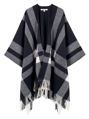 Black Check Warm Shawl Wrap