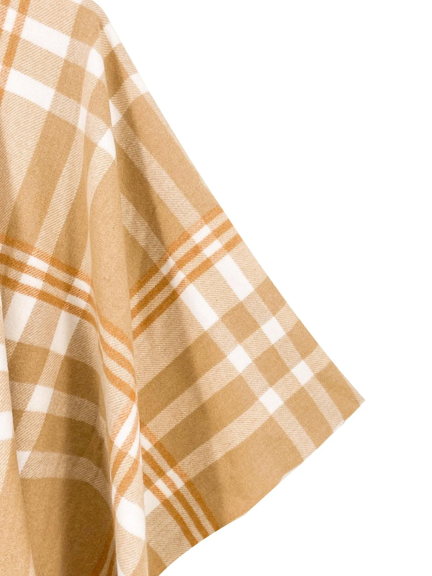 Camel Cream Plaid Poncho Cape