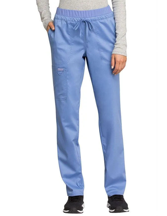 Cherokee Workwear Revolution Women's Mid Rise Tapered Leg Drawstring Pant