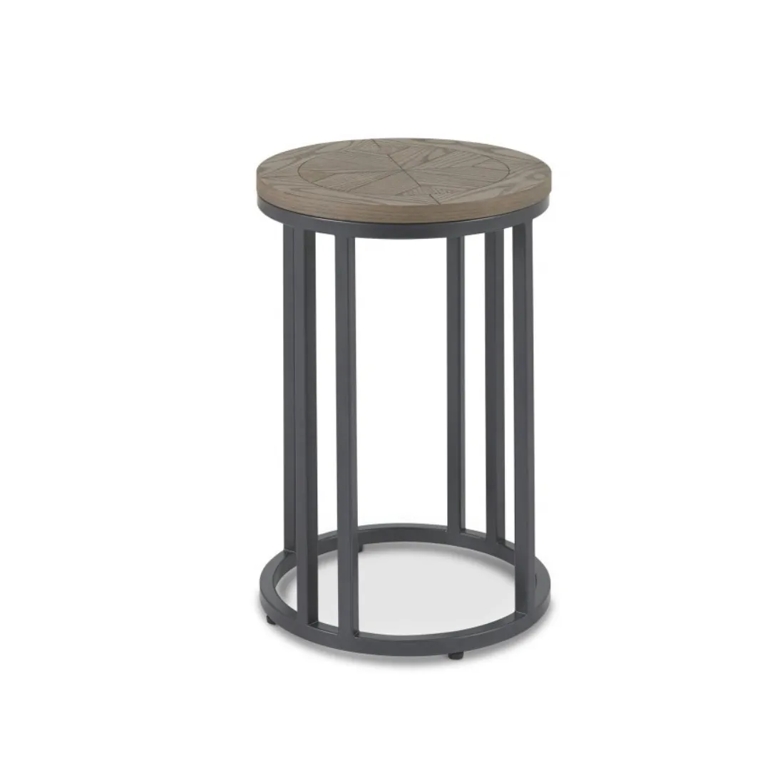 Chevron Weathered Ash Side Table