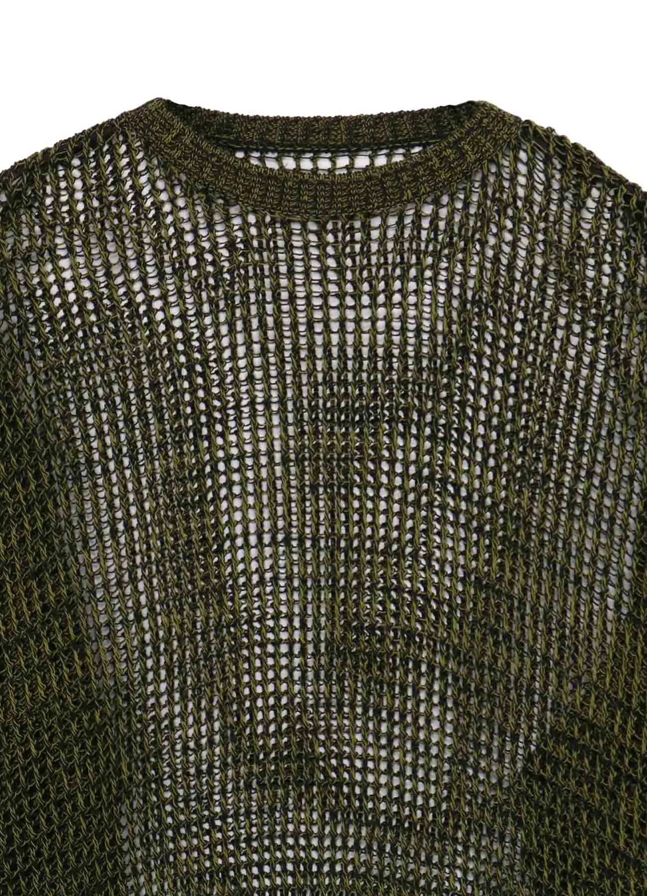CODE YARN MESH CREW NECK KNIT