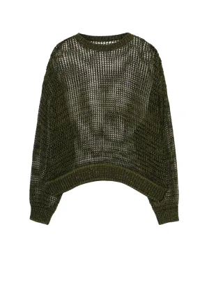 CODE YARN MESH CREW NECK KNIT