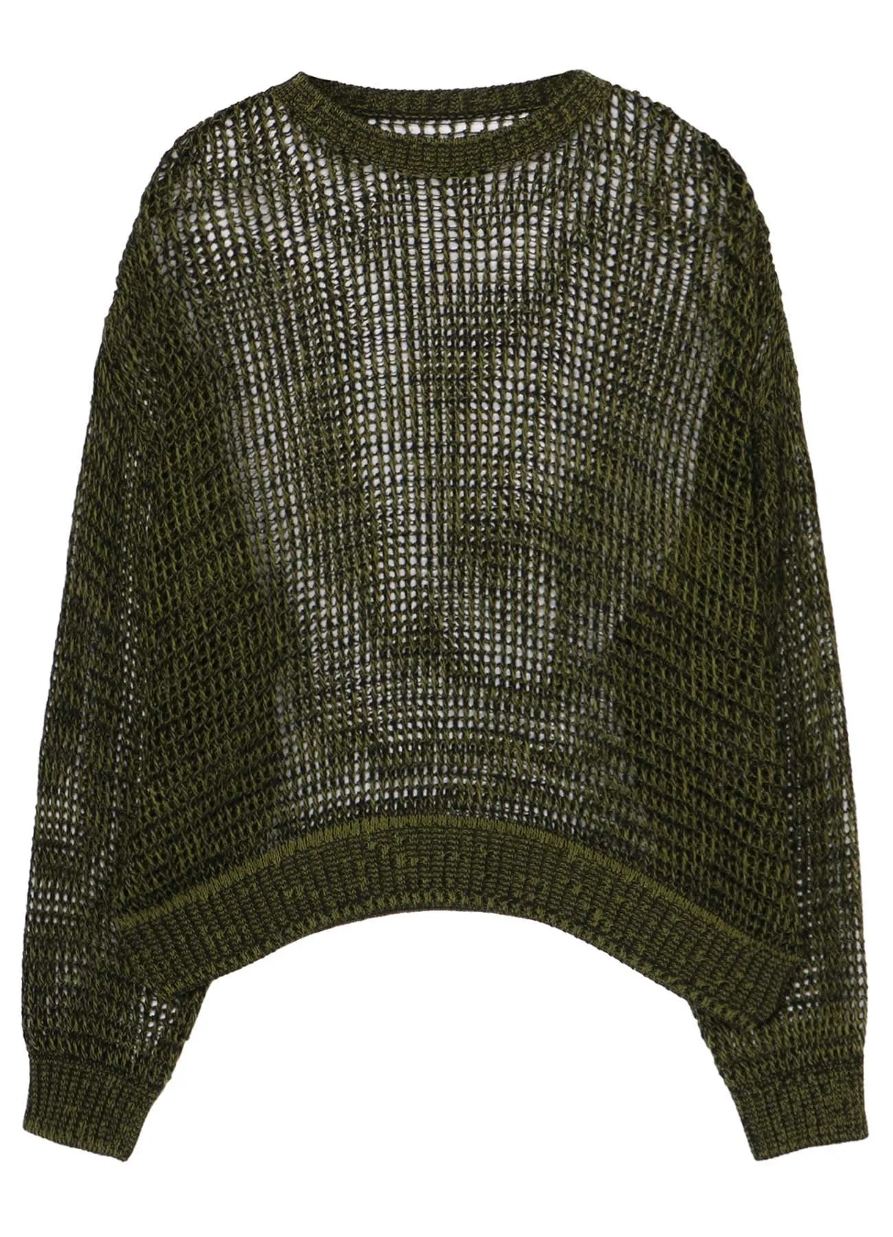 CODE YARN MESH CREW NECK KNIT