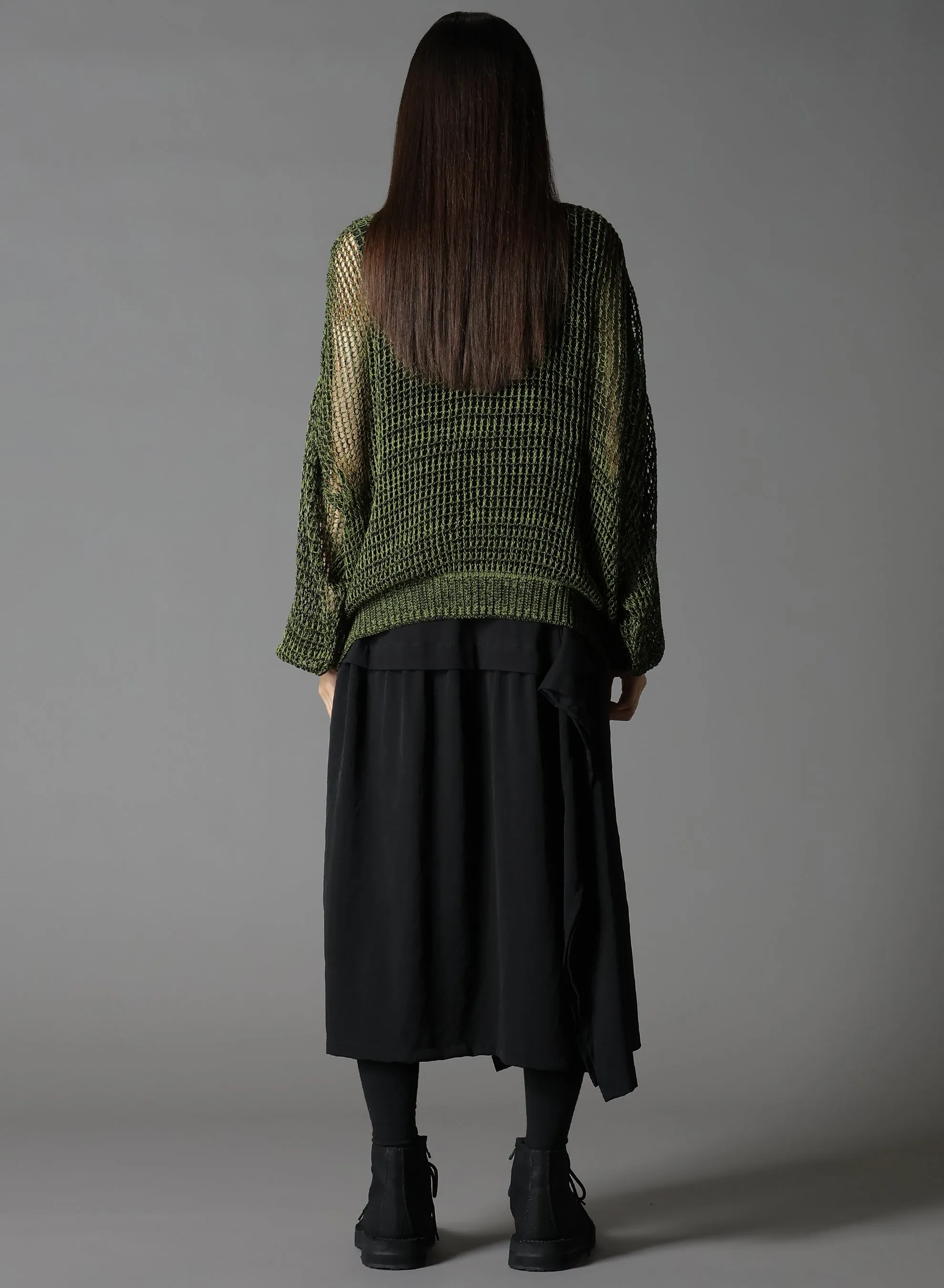 CODE YARN MESH CREW NECK KNIT