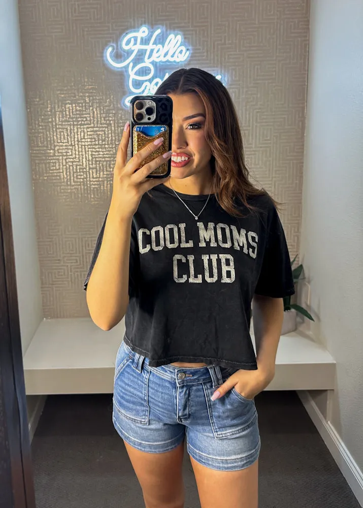 Cool Moms Club Cropped Mineral Graphic Top