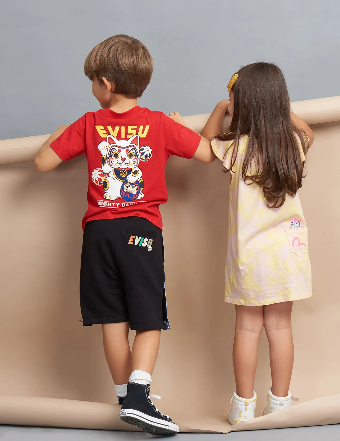 Daruma and Logo Print Dress