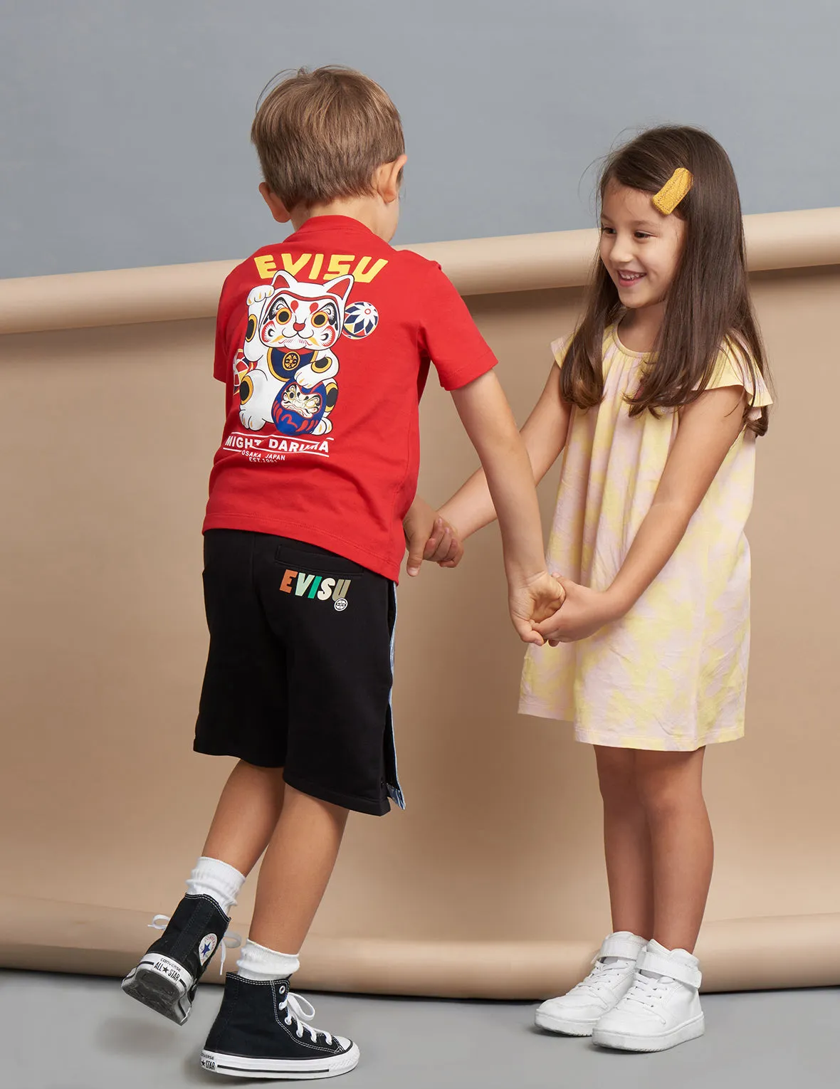 Daruma and Logo Print Dress