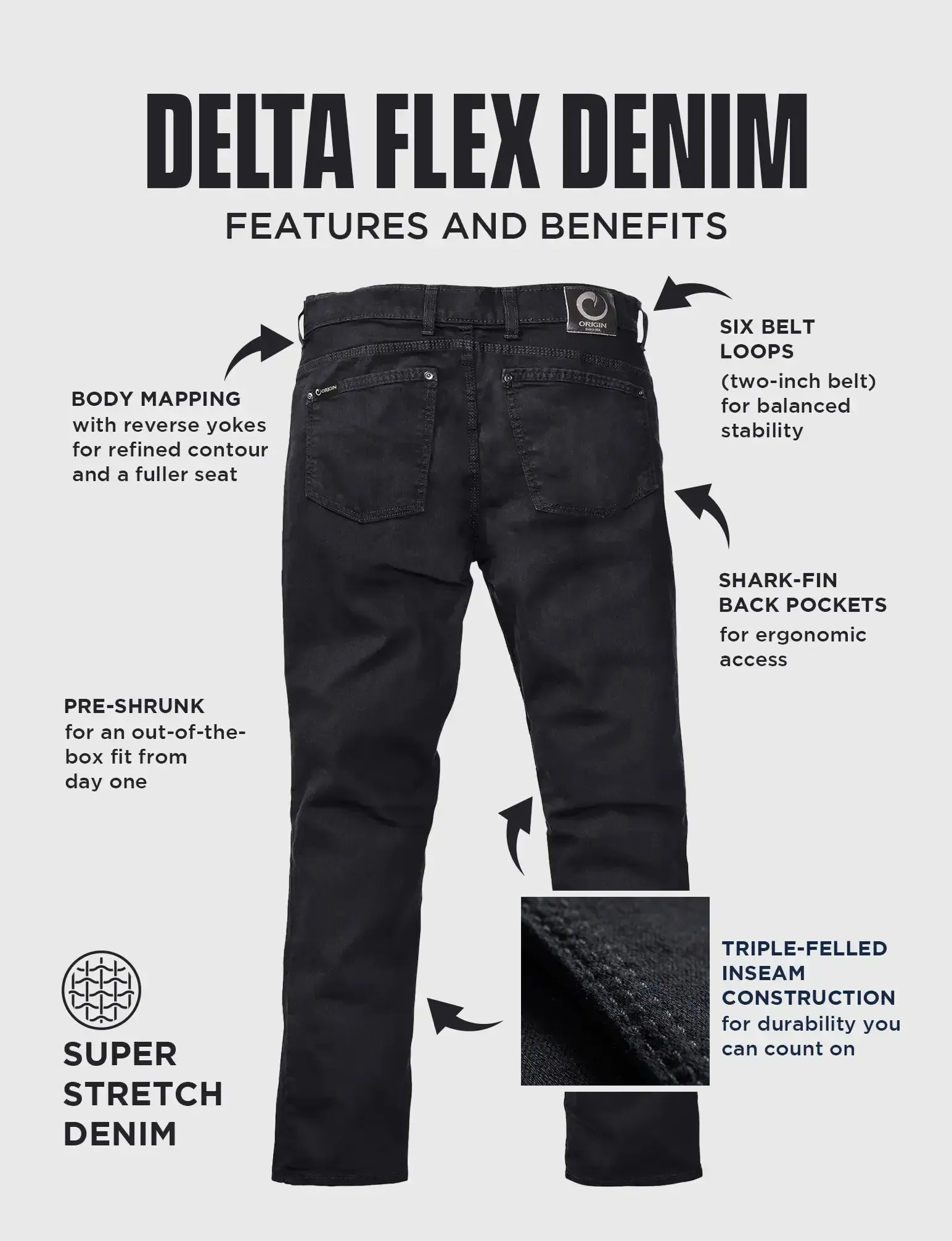 DELTA FLEX JEANS - SLIM BLACK