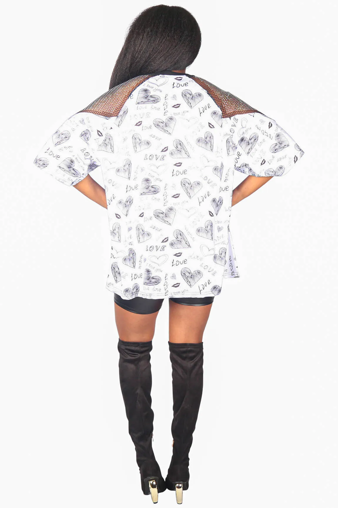 Graphic Heart Pullover Top