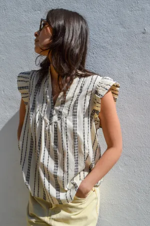 ICHI Josine Shortsleeve Birch Blouse