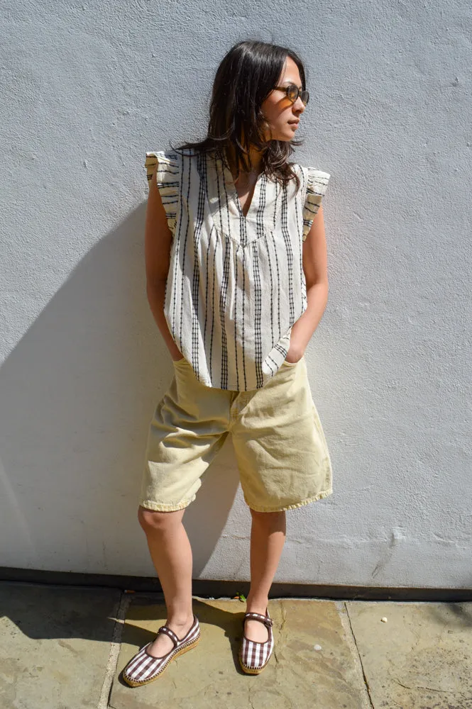 ICHI Josine Shortsleeve Birch Blouse