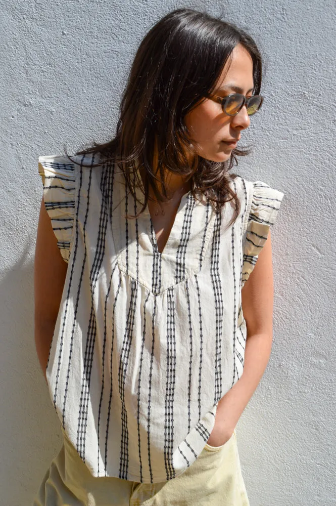 ICHI Josine Shortsleeve Birch Blouse