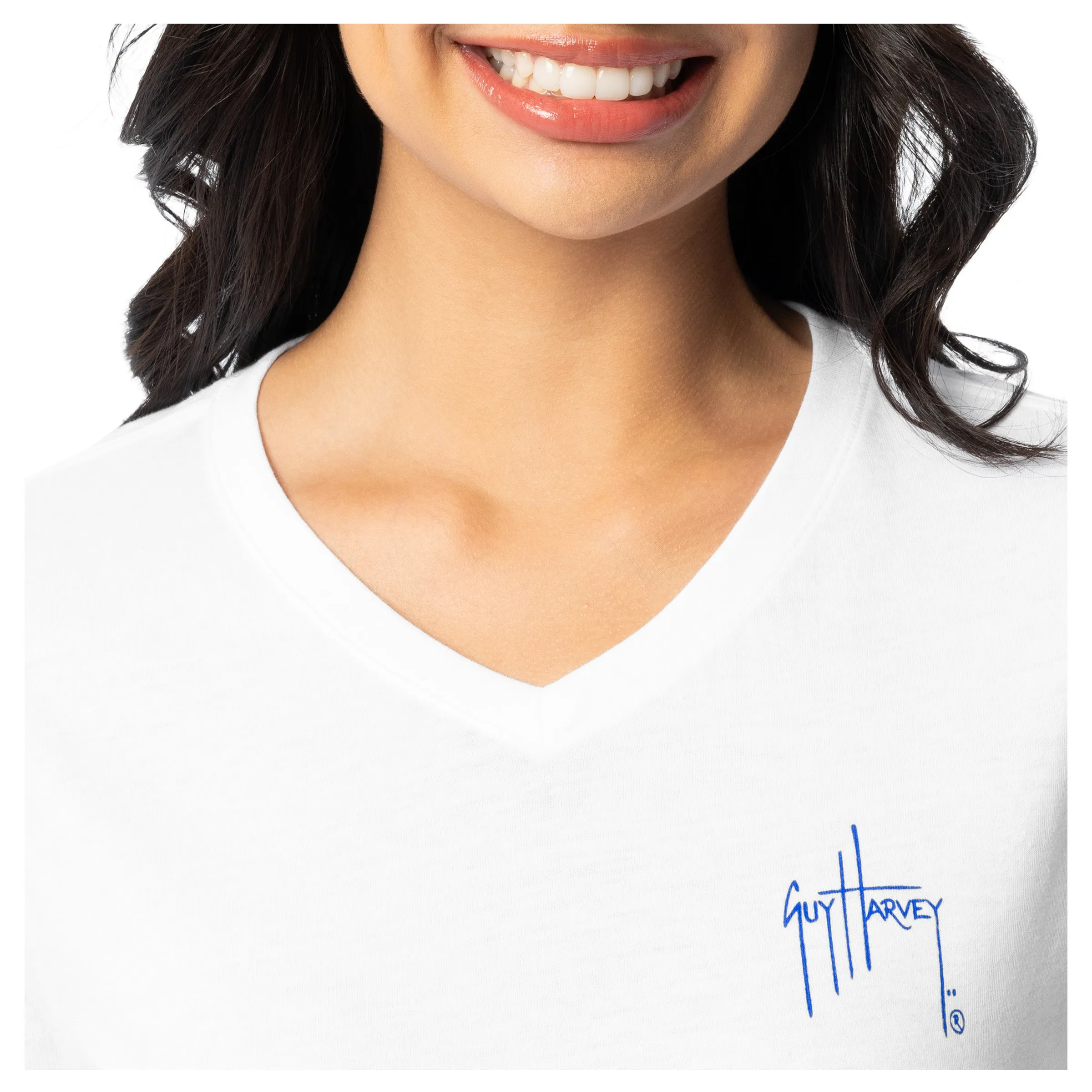Ladies Sea Flag Short Sleeve V-Neck T-Shirt