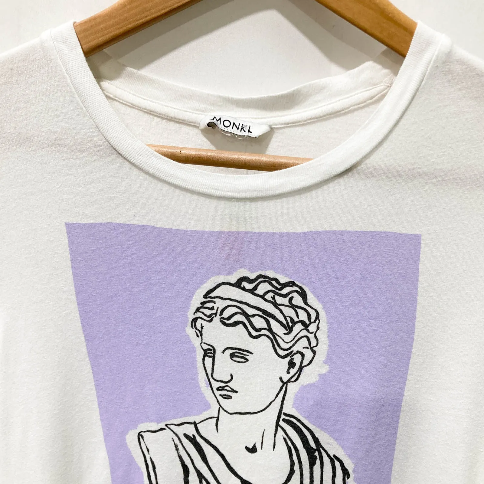 Monki White Printed Graphic T-Shirt S