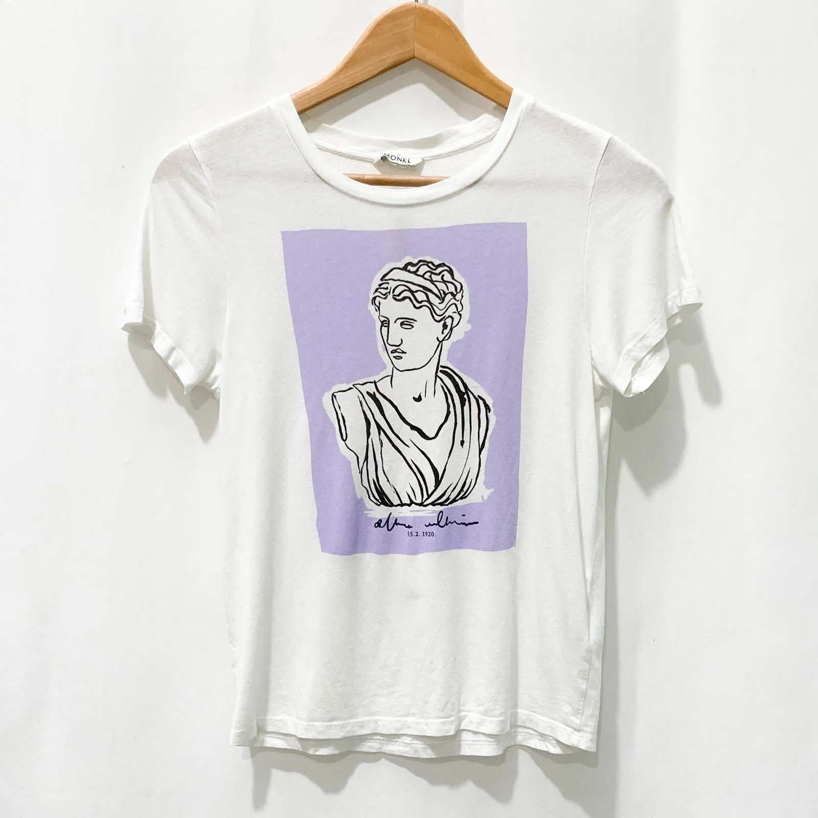 Monki White Printed Graphic T-Shirt S