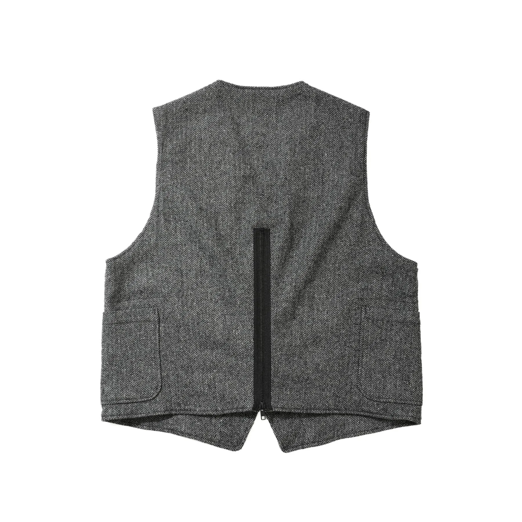 ODD Vest - Grey Poly Wool Herringbone