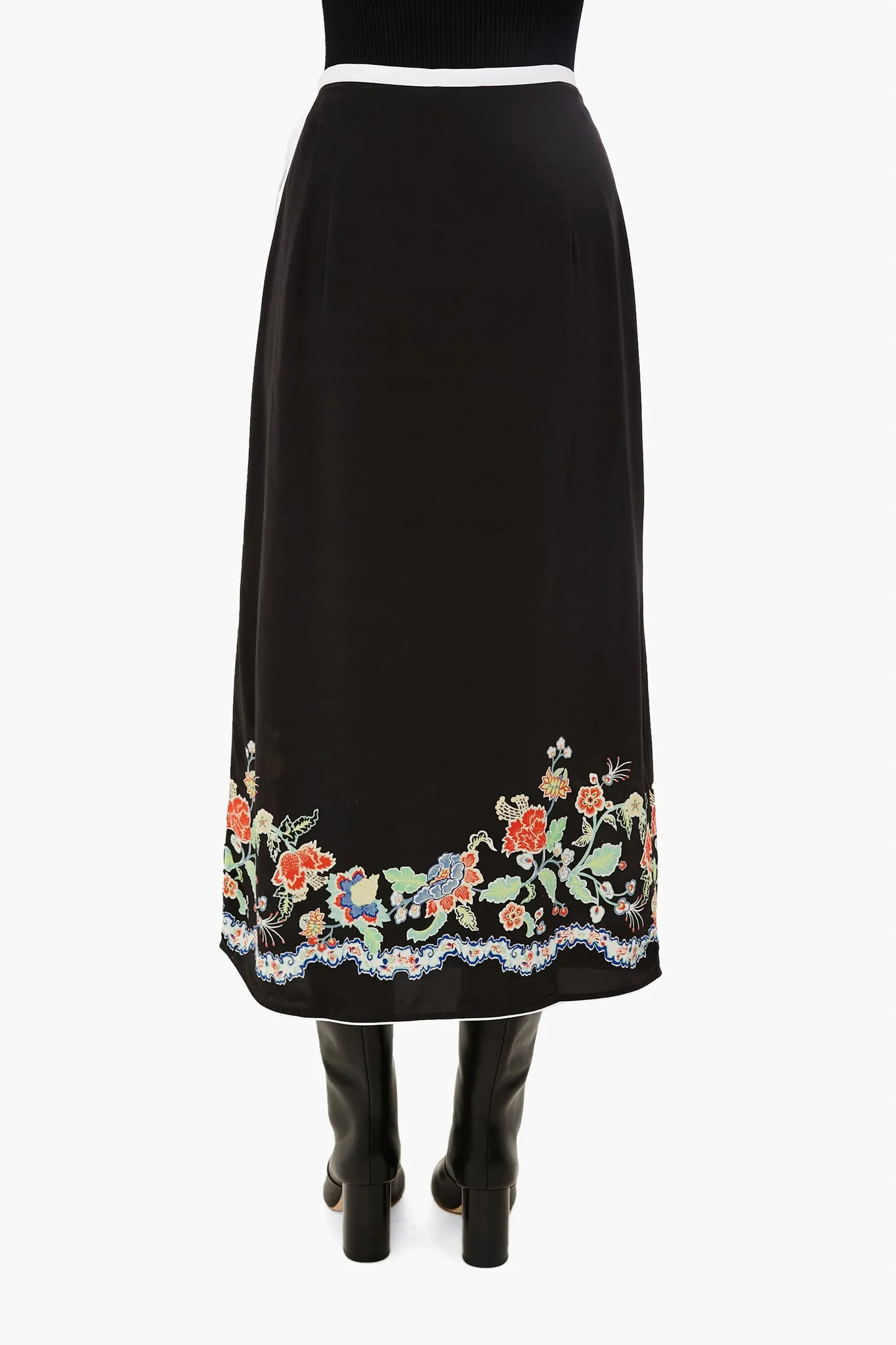 Peony Flora Border Dylan Skirt