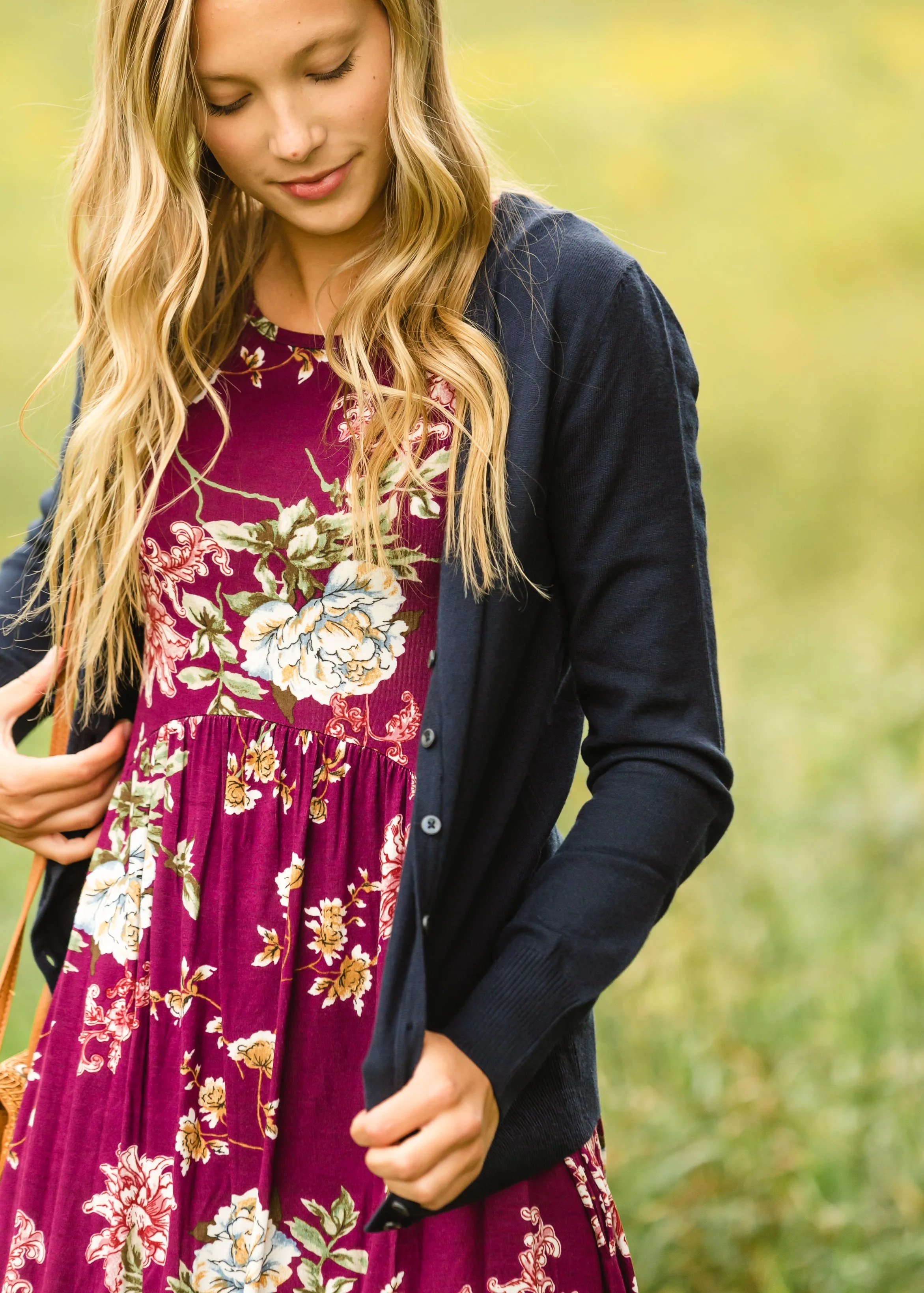 Plum Floral Pocket Midi Dress - FINAL SALE