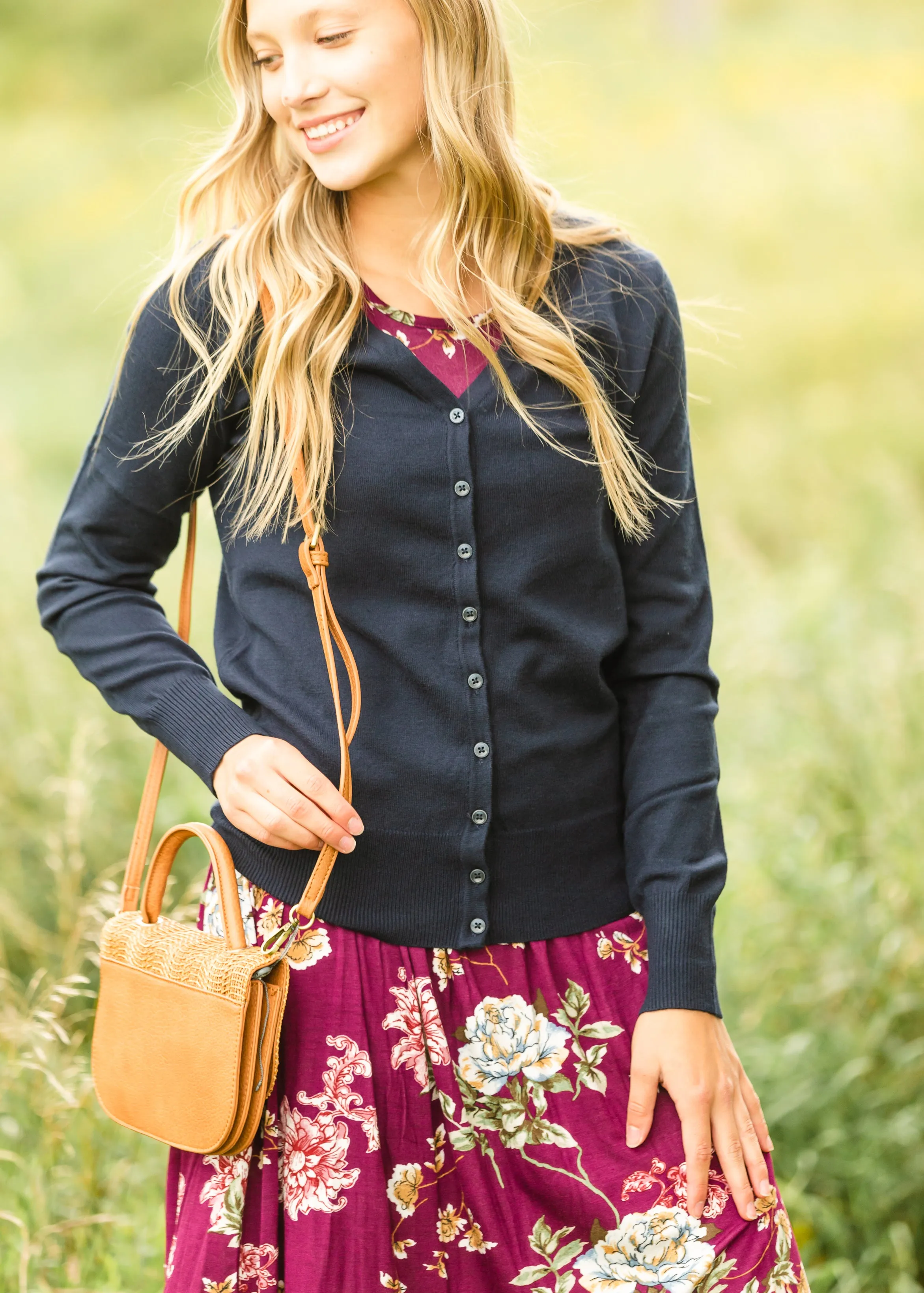 Plum Floral Pocket Midi Dress - FINAL SALE