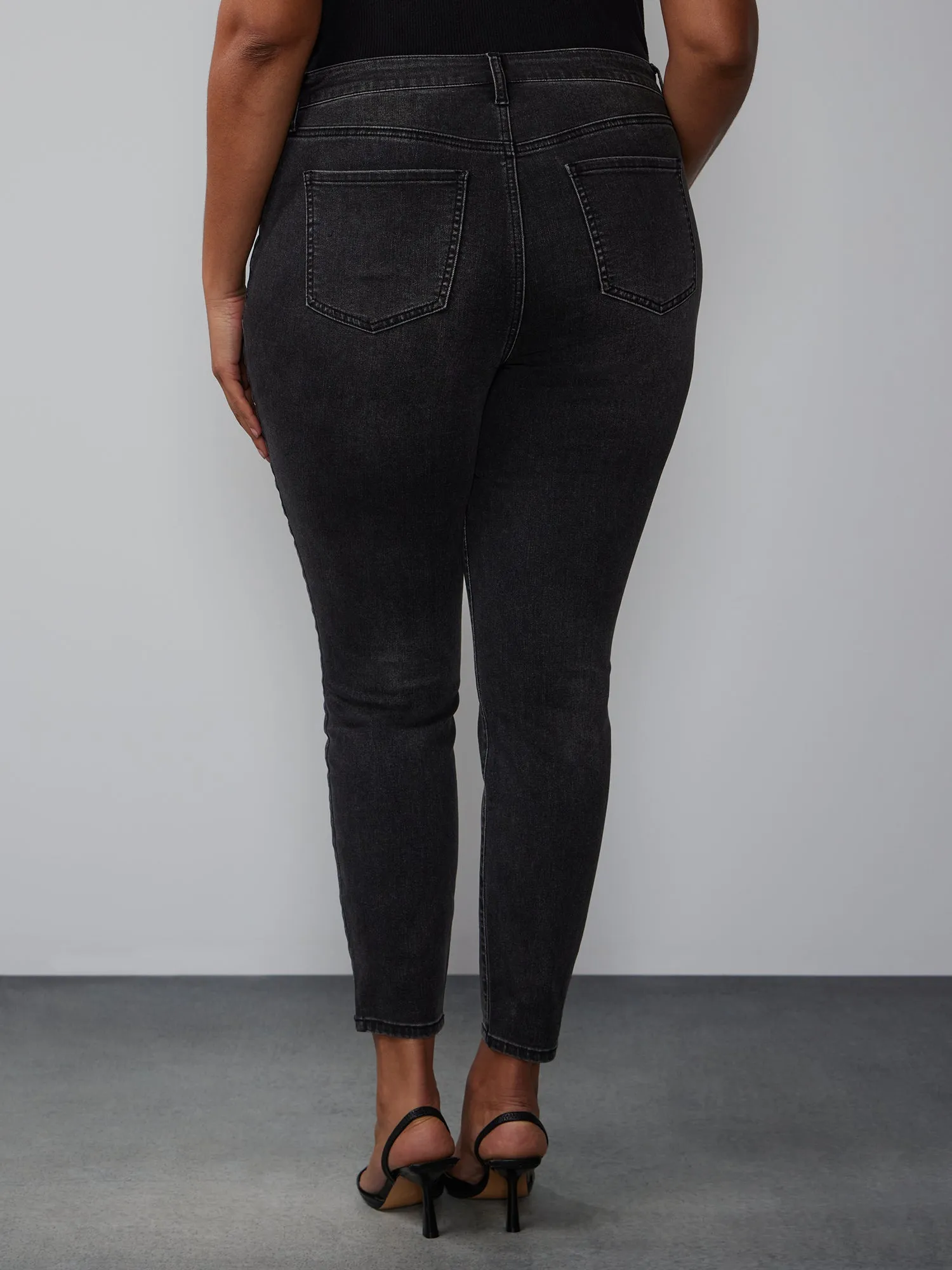 Plus High Rise Cross Waist Skinny Jeans