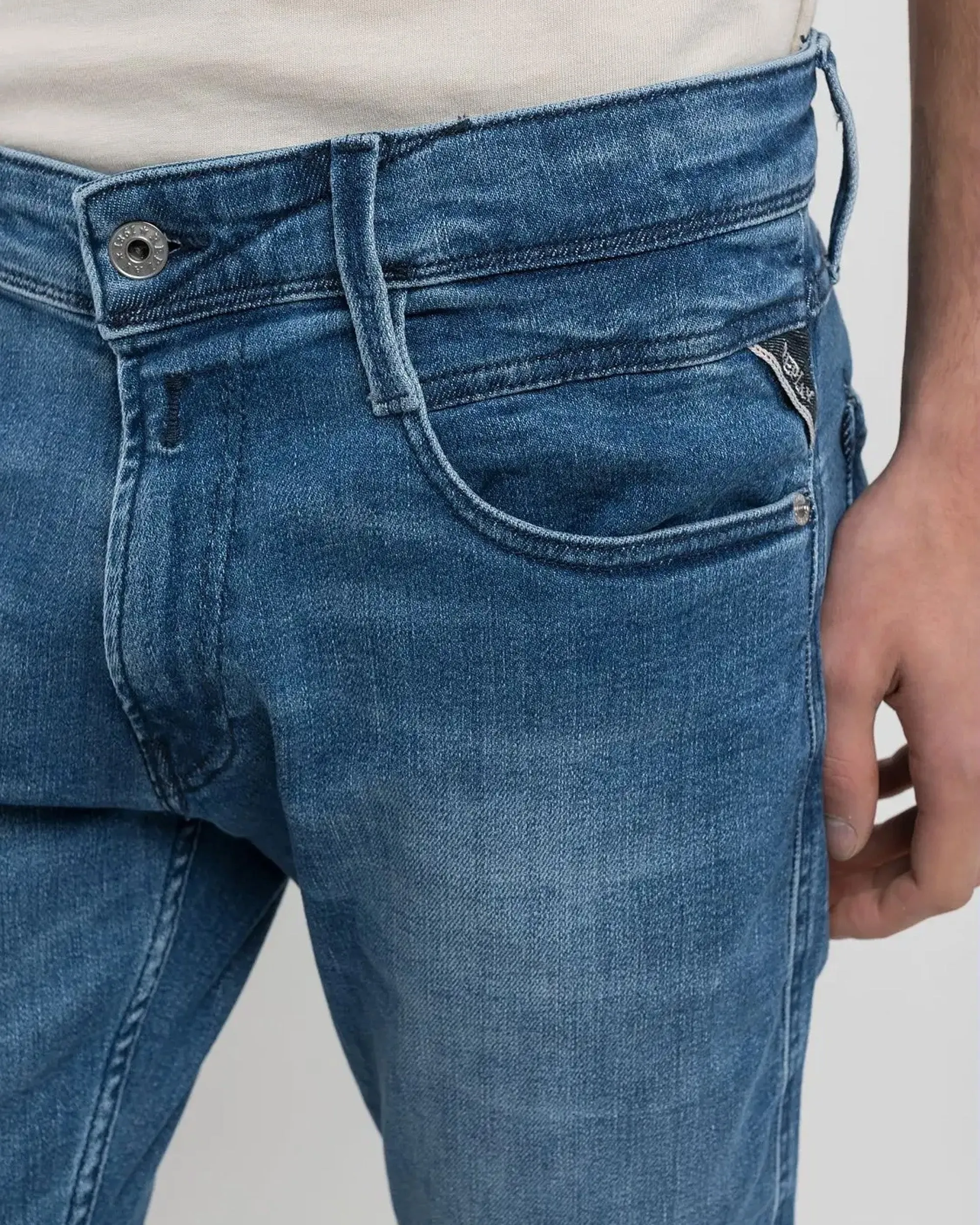 Replay Anbass Slim Fit Mens Jeans - Medium Blue