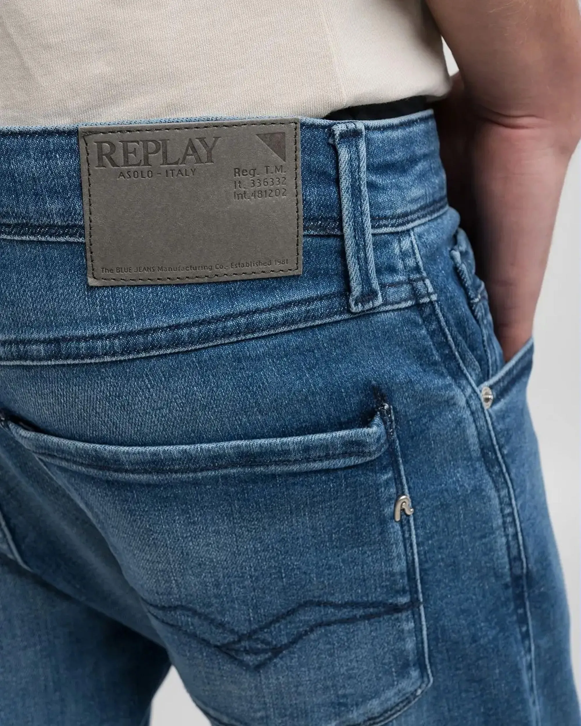 Replay Anbass Slim Fit Mens Jeans - Medium Blue