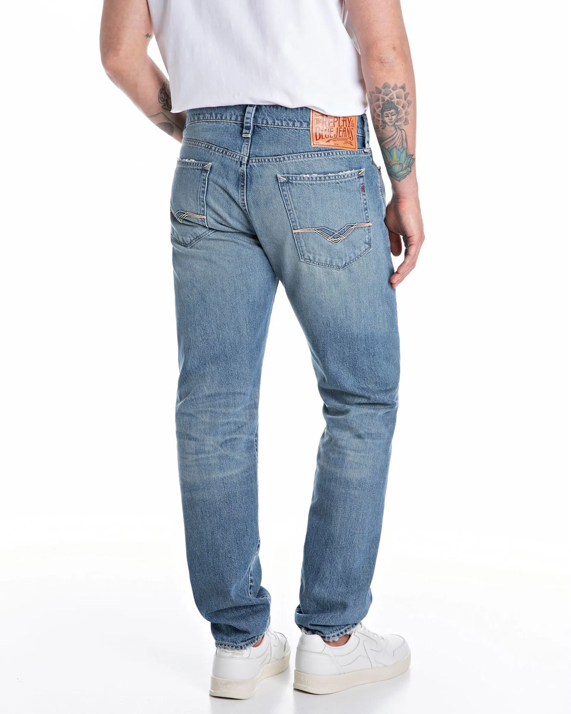 Replay Royal Eagle Neaal Slim Fit Mens Jeans - Medium Blue