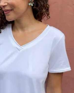 RIDGE v-neck tee in White