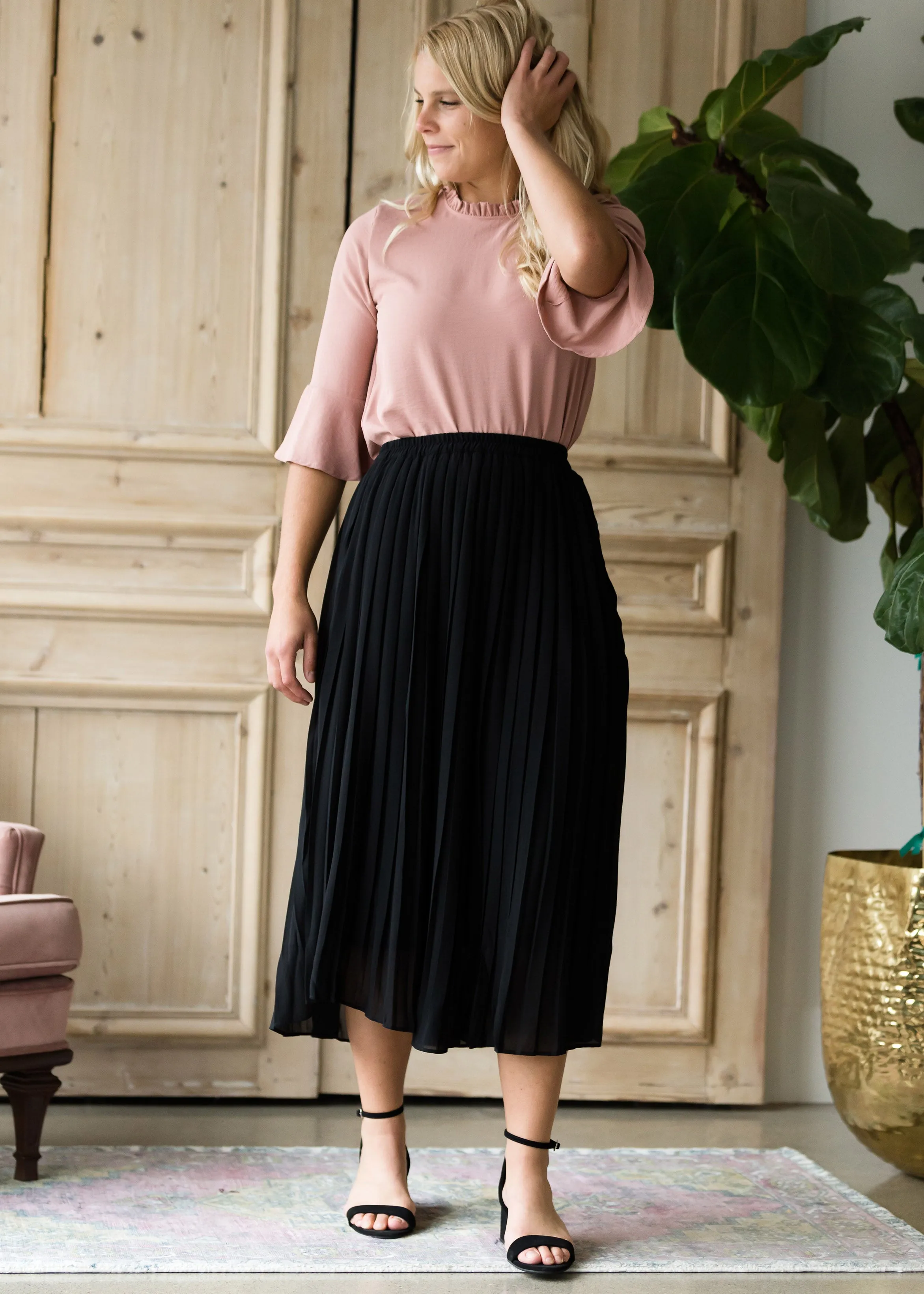 Ruffle Neck Dressy Top - FINAL SALE
