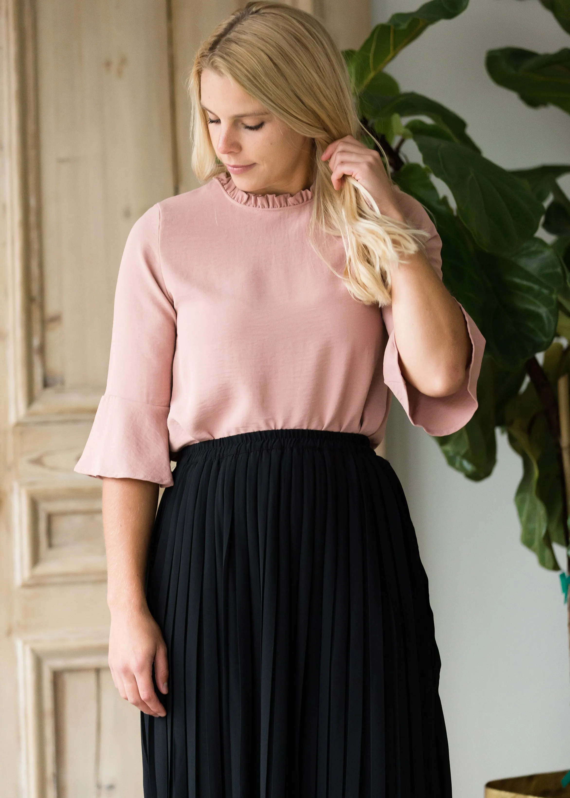 Ruffle Neck Dressy Top - FINAL SALE