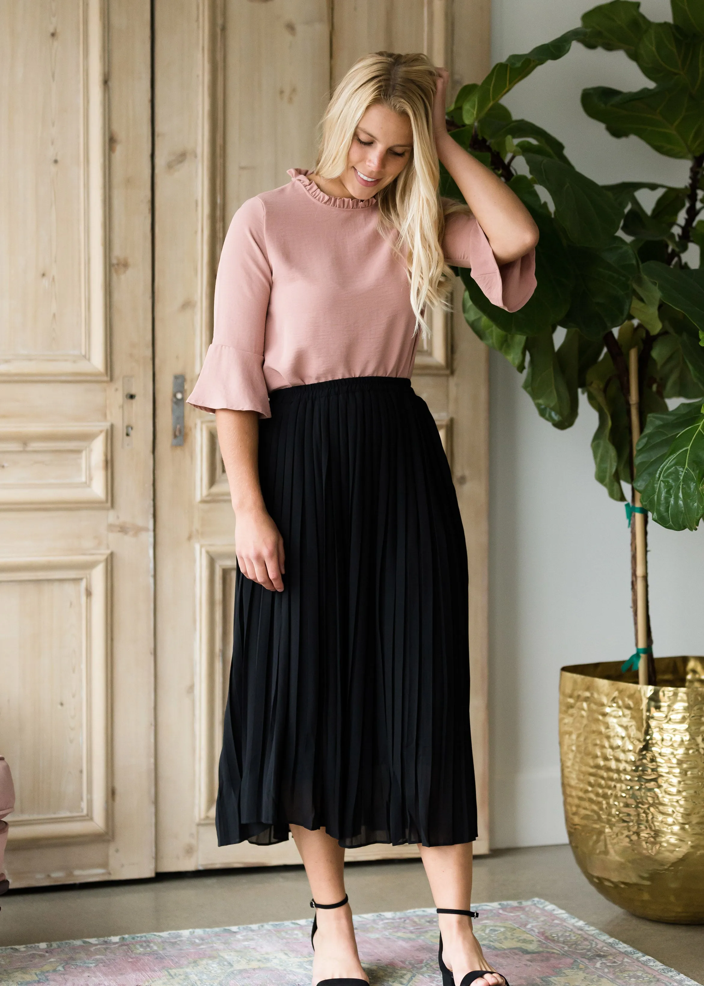 Ruffle Neck Dressy Top - FINAL SALE