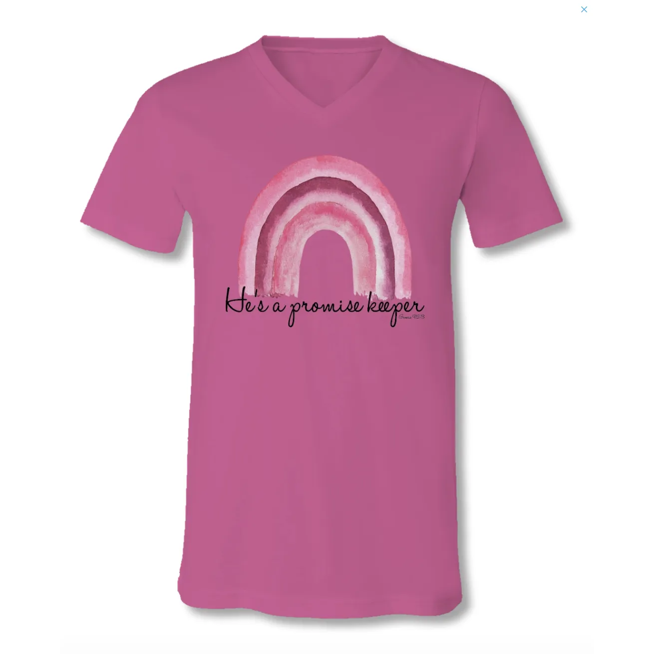 Sassy Frass Tees "Promise Keeper" Front Print V-Neck Tee - Berry