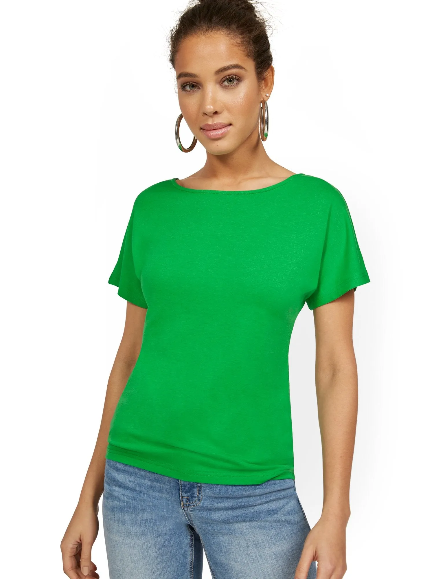 Short Sleeve Lace-Back Tee