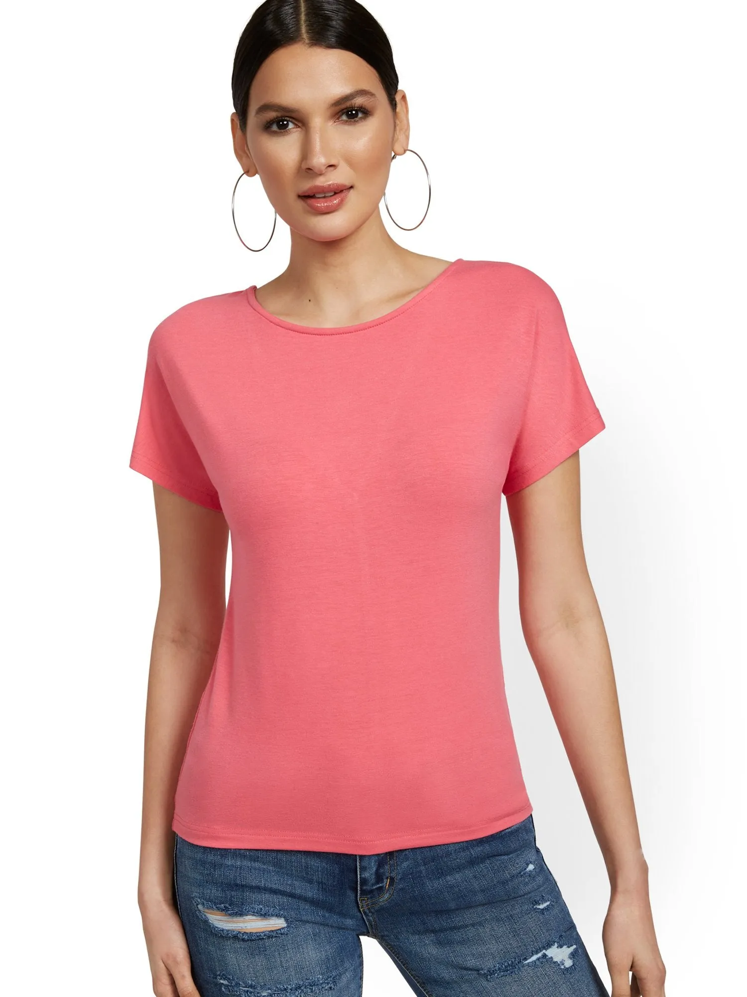 Short Sleeve Lace-Back Tee