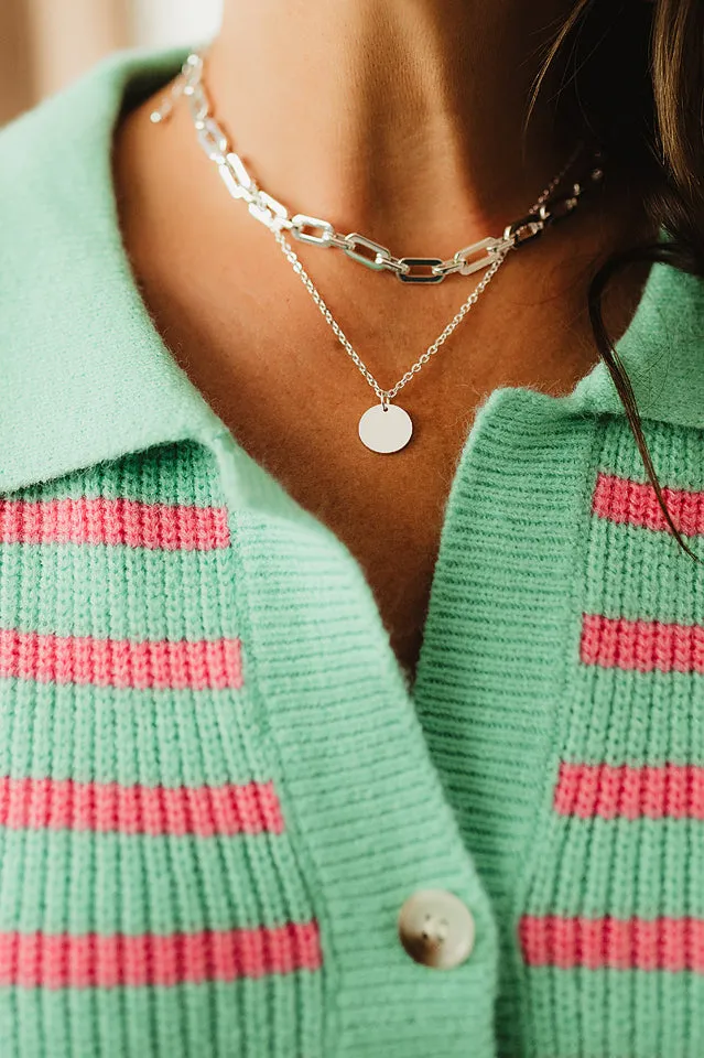 Striped Half Buttoned Top