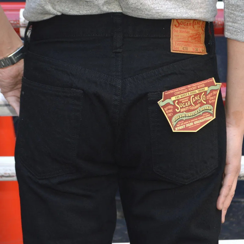 SUGAR CANE "SC41470" 13oz Black Denim SLIM FIT